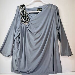 Bob Mackie Silver Embellished‎ Blouse